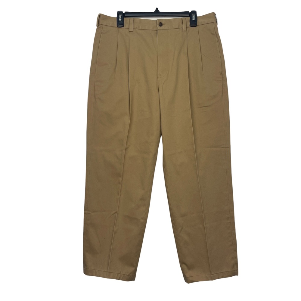 Brooks Brothers Elliot Advantage Chino Pants Mens 35x30 Cotton Khaki Pleated